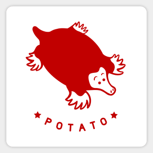 Chonky mole. minimal art of a cute furry potato in red ink Magnet